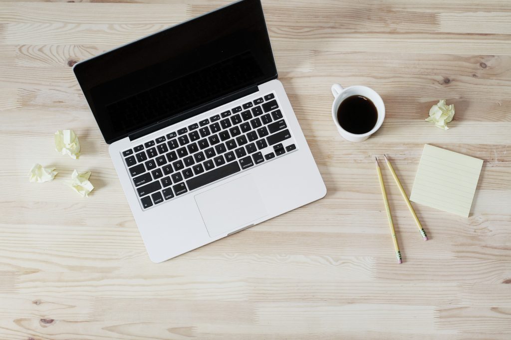 Computer and coffee